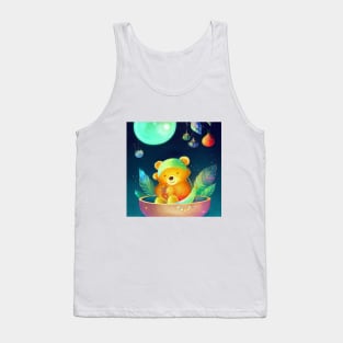 A cute baby bear in a floating fruit boat Tank Top